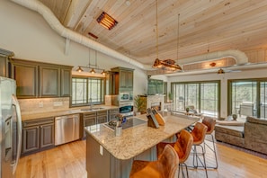 Cabin, 4 Bedrooms | Private kitchen | Fridge, microwave, stovetop, dishwasher - Falcons Nest by Escape to Blue Ridge (McCaysville)