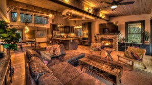 Cabin, 4 Bedrooms | Living room | TV - Falcons Nest by Escape to Blue Ridge (McCaysville)
