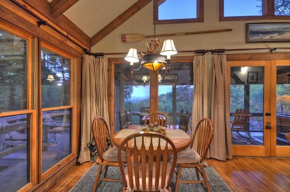 Cabin, 1 Bedroom | Private kitchen | Fridge, microwave, stovetop, dishwasher