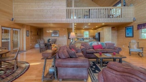 Cabin, 3 Bedrooms | Living room | TV - Dancing Bear by Escape to Blue Ridge (Morganton)