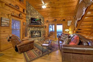 Cabin, 3 Bedrooms | Living room | TV - Almost Heaven by Escape to Blue Ridge (Blue Ridge)