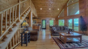 Cabin, 3 Bedrooms | Living room | TV