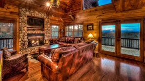 Cabin, 3 Bedrooms | Living room | TV - Big Sky Retreat by Escape to Blue Ridge (Blue Ridge)