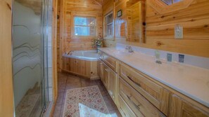 Cabin, 3 Bedrooms | Bathroom | Hair dryer, towels - Blackberry Lodge by Escape to Blue Ridge (Blue Ridge)