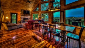 Cabin, 4 Bedrooms | Living room | TV