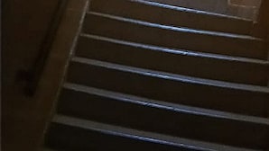 A staircase with a handrail and steps leading upwards. - Rene Bistro Hotel (Nanyuki)