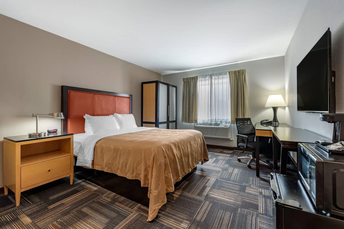Basic Room, 1 Queen Bed, Accessible, Non Smoking | 1 bedroom, desk, blackout drapes, iron/ironing board