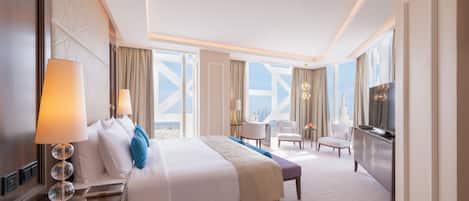 Suite junior, 1 cama King size | Ropa de cama de alta calidad y minibar