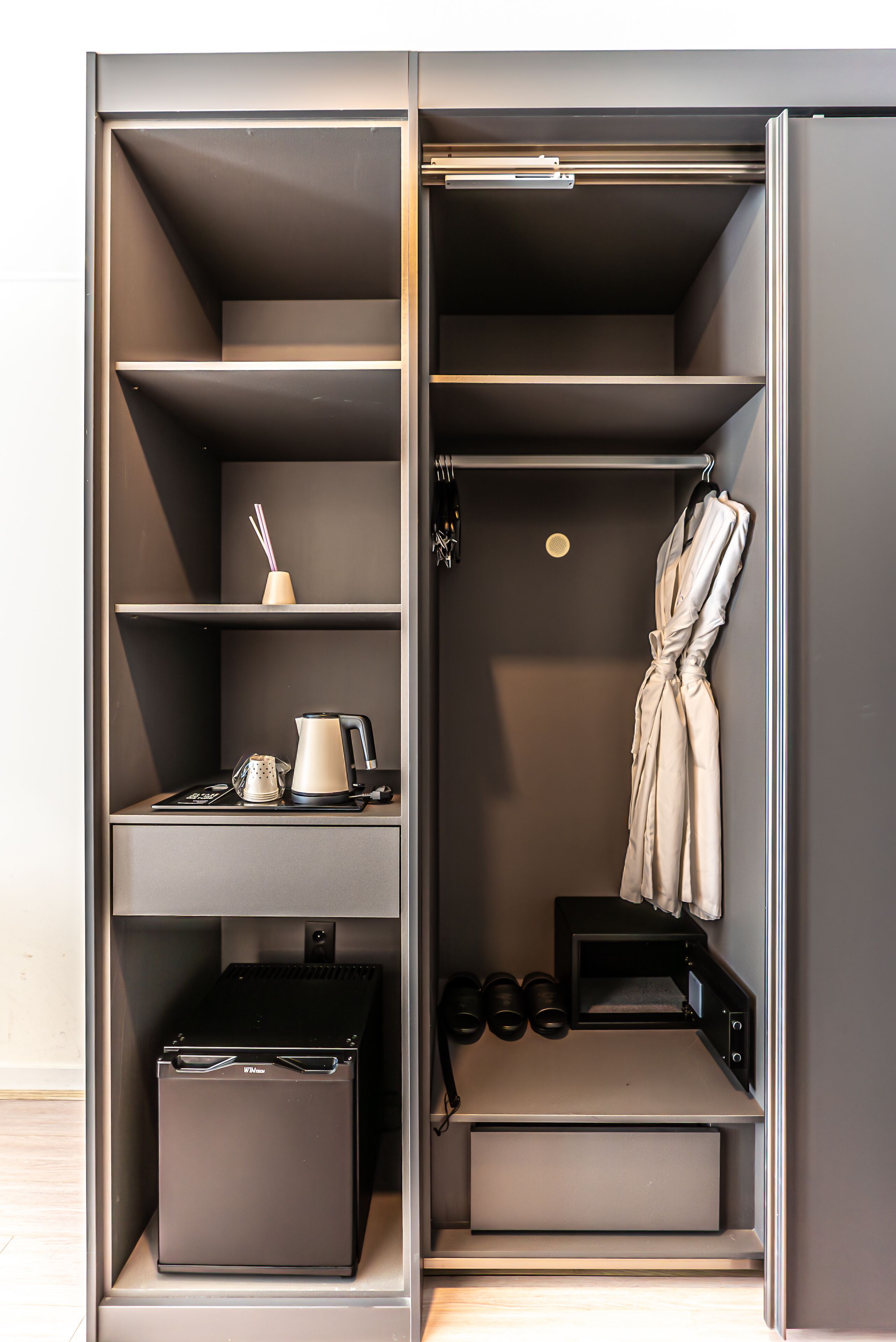 premium bedding, down duvets, memory-foam beds, in-room safe