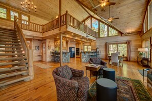 Cabin, 4 Bedrooms | Living room - Lodge on the Lake by Escape to Blue Ridge (Blue Ridge)