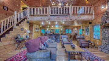 Cabin, 5 Bedrooms | Living room | TV