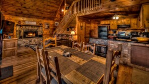 Cabin, 3 Bedrooms | Private kitchen | Fridge, microwave, stovetop, dishwasher