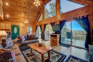 Cabin, 3 Bedrooms | Living room | TV - My Mountain Lookout by Escape to Blue Ridge (Morganton)