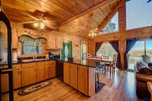 Cabin, 3 Bedrooms | Private kitchen | Fridge, microwave, stovetop, dishwasher - My Mountain Lookout by Escape to Blue Ridge (Morganton)