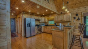 Cabin, 4 Bedrooms | Private kitchen | Fridge, microwave, stovetop, dishwasher - Majestic Peace by Escape to Blue Ridge (Blue Ridge)