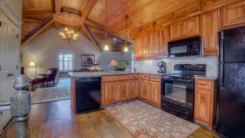 Cabin, 6 Bedrooms | Private kitchen | Fridge, microwave, stovetop, dishwasher