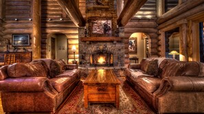 Cabin, 6 Bedrooms | Living room | TV