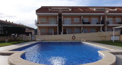 Two Bed, Two Bath, ground floor apartment, Aircon, WiFi, communal pool.