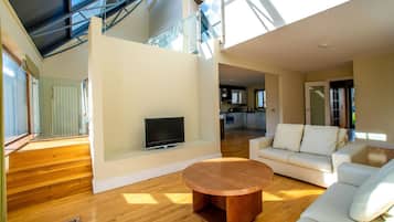 تلفزيون بحجم 45-بوصة يعرض قنوات فضائية، مشغل دي في دي