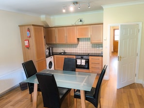 Fridge, microwave, oven, electric kettle