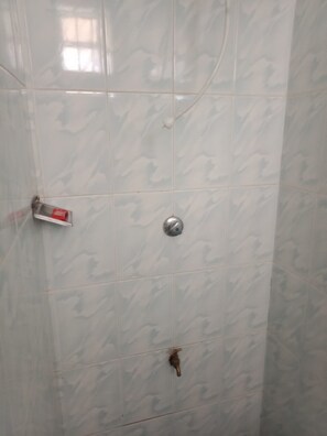 シャワー、タオル、石鹸、トイレットペーパー
