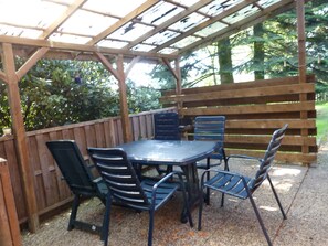 Outdoor dining - Vacation apartment Pferdestall 35145 - Vacation in the countryside - Hagedorn's Ponyhof (Brinkum)