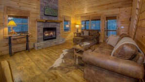 Cabin, 3 Bedrooms | Living room - River Rush Cabin by Escape to Blue Ridge (Blue Ridge)