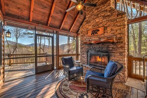 Cabin, 3 Bedrooms | Living room | TV - Can't Bear To Leave by Escape to Blue Ridge (Morganton)