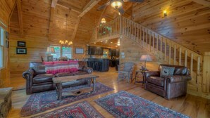 Cabin, 3 Bedrooms | Living room - Paradise Ridge by Escape to Blue Ridge (Morganton)