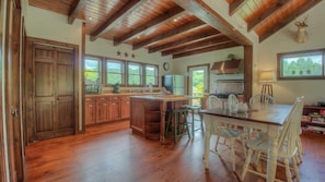 Cabin, 2 Bedrooms | Private kitchen | Fridge, microwave, stovetop, dishwasher