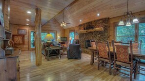 Cabin, 3 Bedrooms | Living room | TV - Toccoa Playground by Escape to Blue Ridge (Blue Ridge)