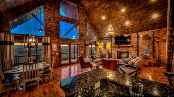Cabin, 5 Bedrooms | Living room | TV - Unforgettable by Escape to Blue Ridge (Cherry Log)