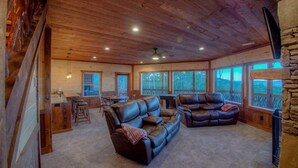 Cabin, 4 Bedrooms | Living room | TV - Triple Vista Mountain Tops by Escape to Blue Ridge (Blue Ridge)