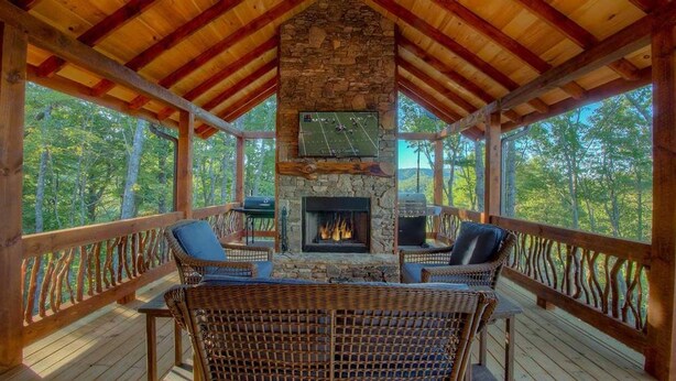 Cabin, 4 Bedrooms | Living room | TV - Triple Vista Mountain Tops by Escape to Blue Ridge (Blue Ridge)