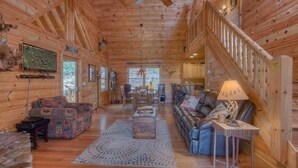 Ferienhütte, 3 Schlafzimmer | Wohnzimmer | Fernseher