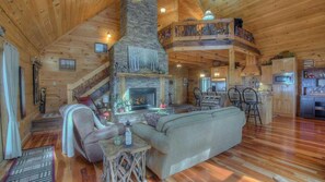 Cabin, 4 Bedrooms | Living room | TV - Sunshine Mountain by Escape to Blue Ridge (Morganton)