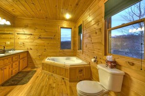 Cabin, 3 Bedrooms | Bathroom | Hair dryer, towels - Serendipity by Escape to Blue Ridge (Morganton)