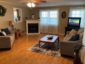 Smart-TV, Kamin, Netflix, DVD-Player