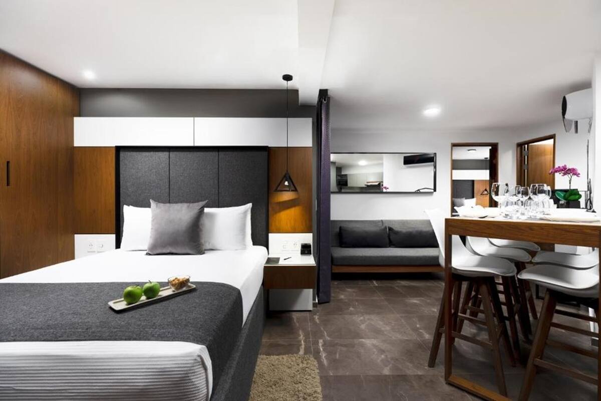 Premium bedding, down comforters, memory foam beds, in-room safe