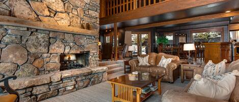 TV, fireplace, offices