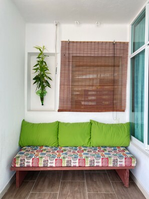 Diamante.Suite premium, Cama King Size +Mini cocineta, Terraza, Vista al mar y piscina, De no fumar | Terrace/patio - Hotel Casa Mia (Puerto Escondido)