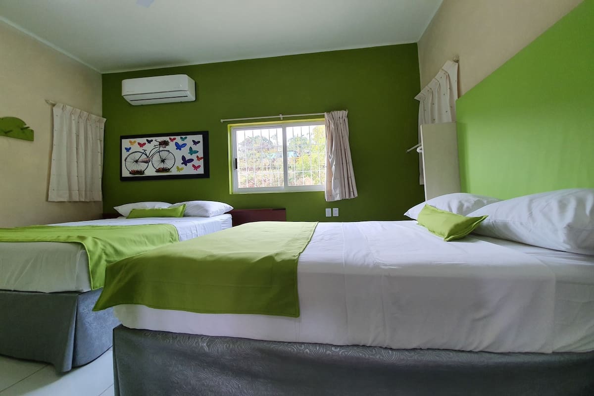 Oro. Suite dos camas matrimoniales + cocineta, De no fumar | 1 Schlafzimmer, Zimmersafe, kostenloses WLAN, Bettwäsche