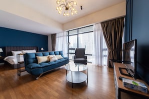 City Studio, 1 King Bed with Sofa bed | Living area | Flat-screen TV - Anggun Residence by Sleepy Bear (Kuala Lumpur)