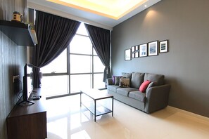 Junior Apartment, 2 Bedrooms (A-05-12) | Living room | Flat-screen TV - Azure Residence By Sleepy Bear (Petaling Jaya)