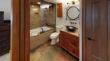 Combined shower/tub, hair dryer