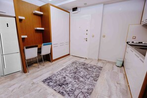 LCD TV, heated floors