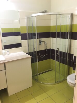 公寓 | 浴室 | 淋浴设施、吹风机、毛巾