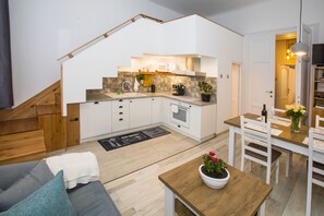 Apartment (Split Level) | Private kitchen - Wood and Light Apartment (Budapest)