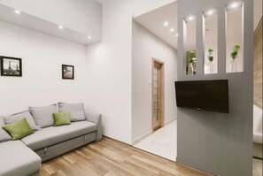 Apartment (Split Level) | Living area | TV - Apartment Life (Budapest)
