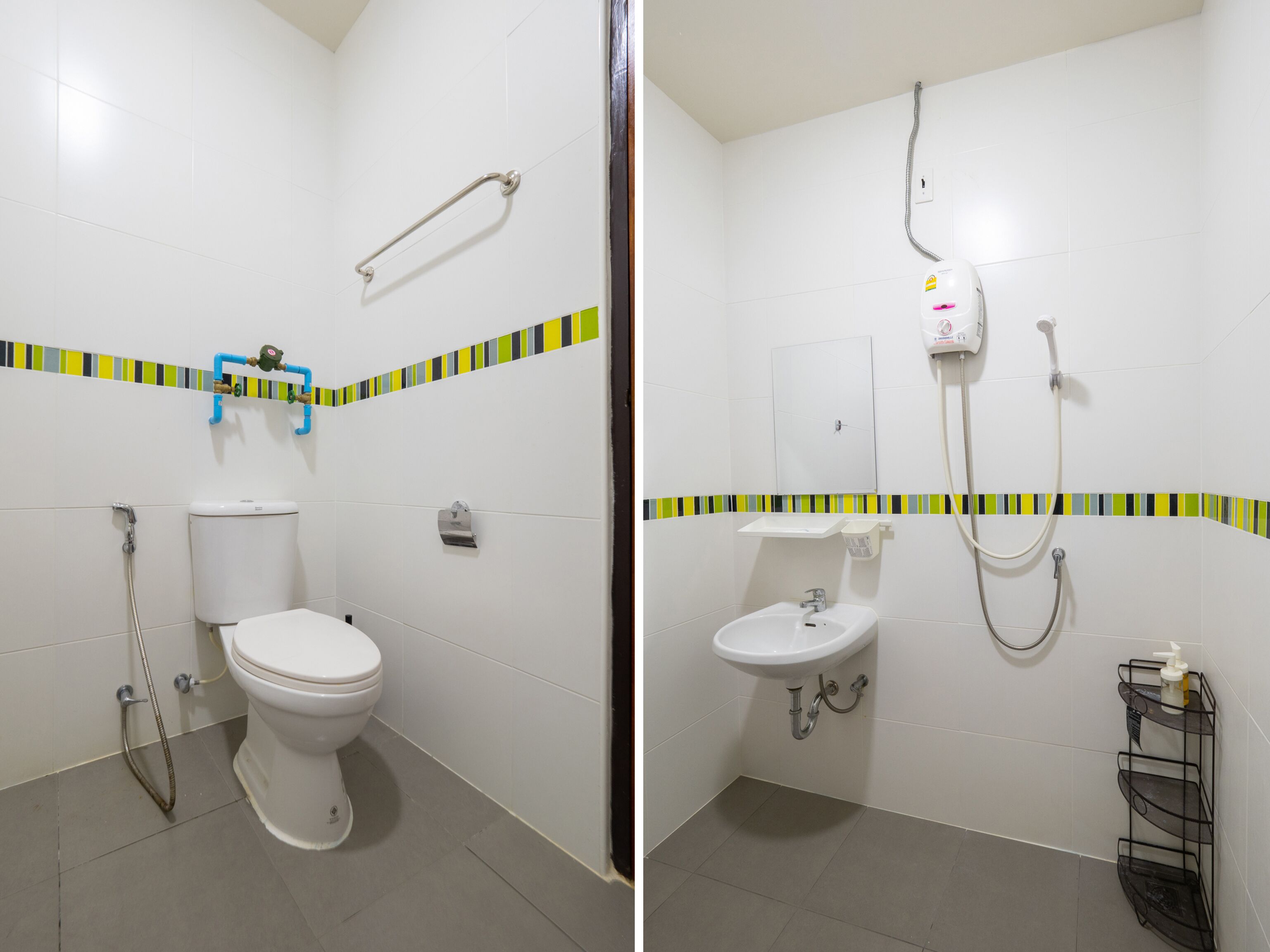 deluxe twin room | bathroom | shower, towels, soap, shampoo